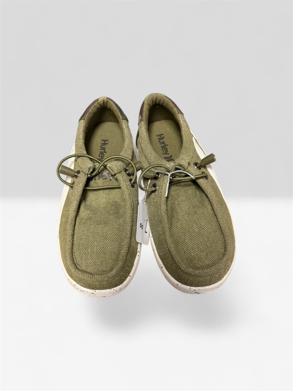 Hurley Canvas Slip-On Shoes Size 7 Olive Green Casual Sneakers